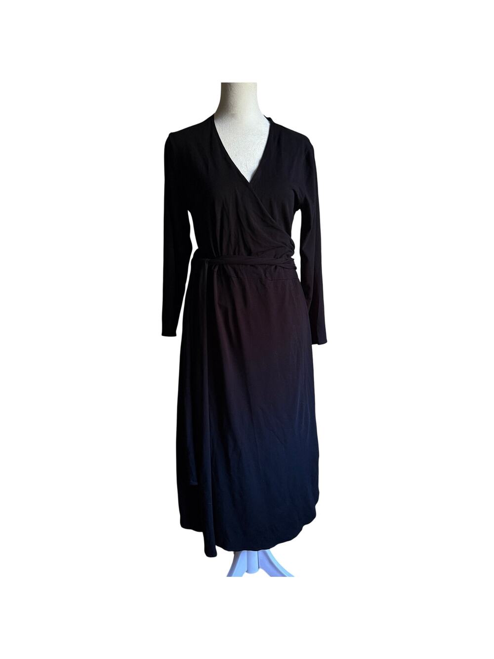 ISABELLA OLIVER | Black Maternity Full Wrap Dress 3/4 Sleeves Midi  Size 5 12/14